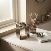 OIL BURNER  | Black Nickel & Travertine