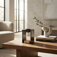 OIL BURNER  | Black Nickel & Travertine