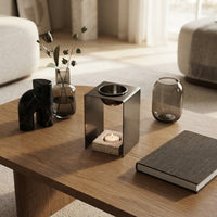 OIL BURNER  | Black Nickel & Travertine