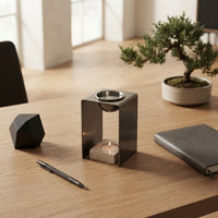 OIL BURNER  | Black Nickel & Travertine