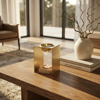 OIL BURNER  | Brass & Travertine