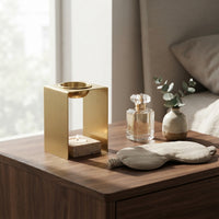 OIL BURNER  | Brass & Travertine