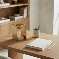 OIL BURNER  | Brass & Travertine