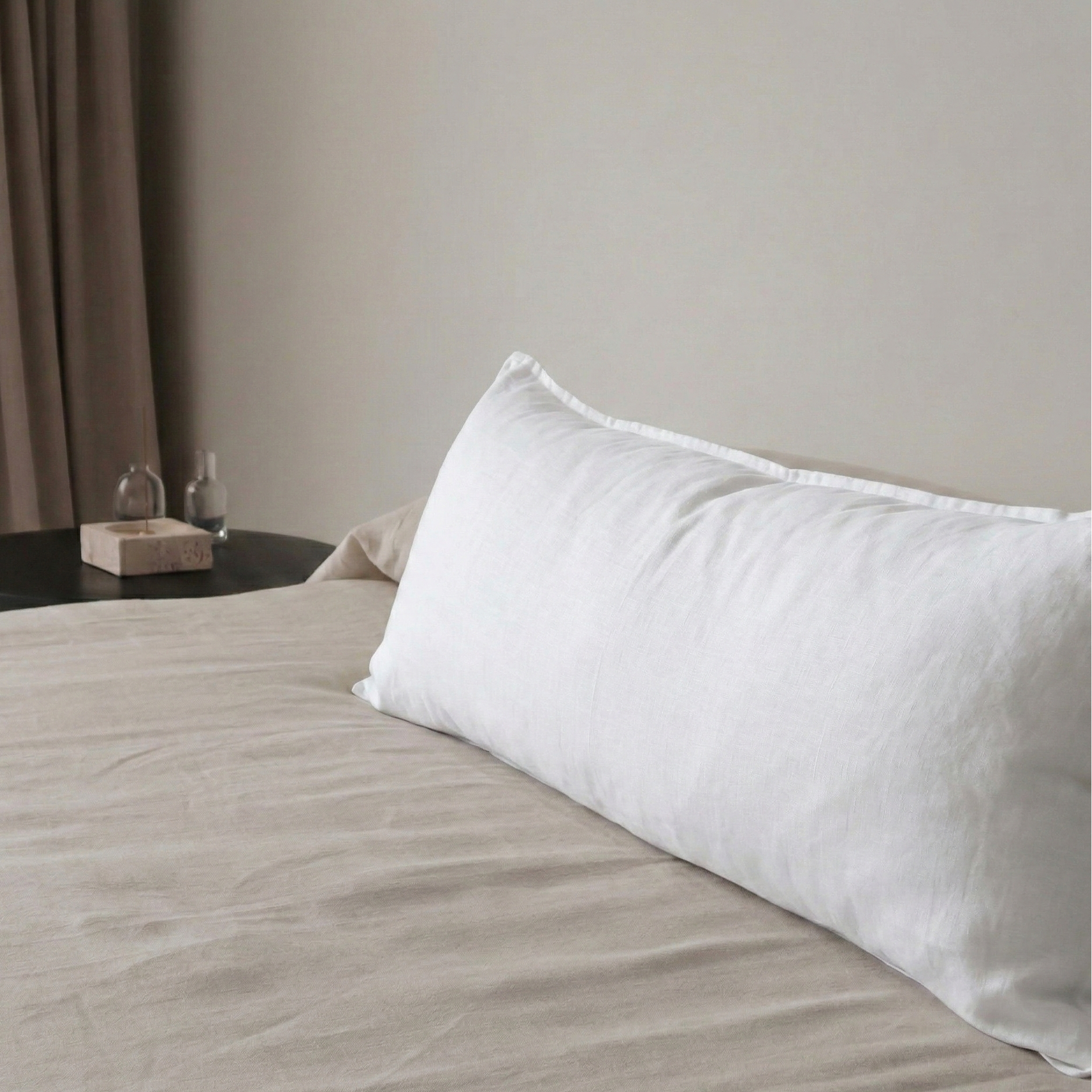 STONEWASHED LINEN LUMBAR CUSHION COVER | Pearl - Shop premium Home Decor for modern interiors - premium homewares - luxury home decor online