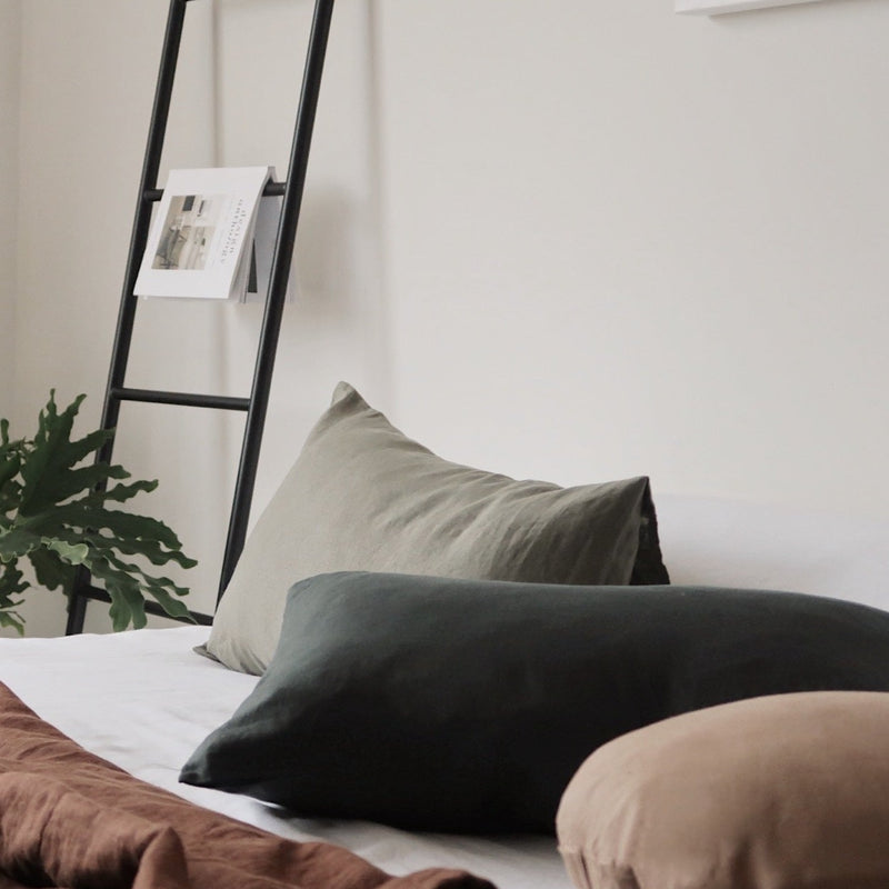 STONEWASHED LINEN RECTANGLE CUSHION COVER | 35*55 | Sage