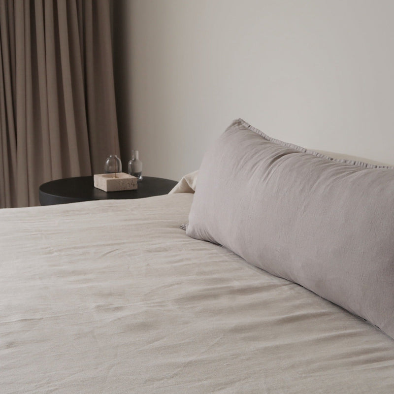 STONEWASHED LINEN LUMBAR CUSHION COVER | Latte