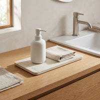 RECTANGLE STONE TRAY | Travertine (filled)