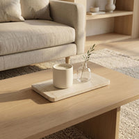 RECTANGLE STONE TRAY | Travertine (filled)