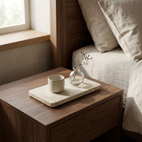 RECTANGLE STONE TRAY | Travertine (filled)