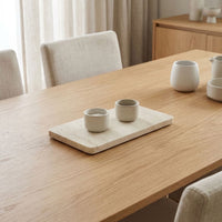 RECTANGLE STONE TRAY | Travertine (filled)