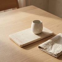 RECTANGLE STONE TRAY | Travertine (filled)