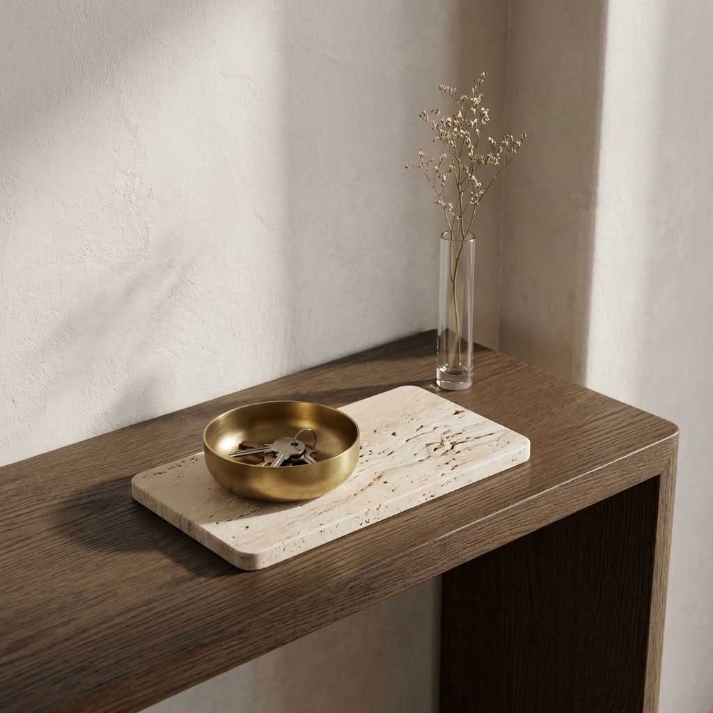 RECTANGLE STONE TRAY | Travertine (unfilled)