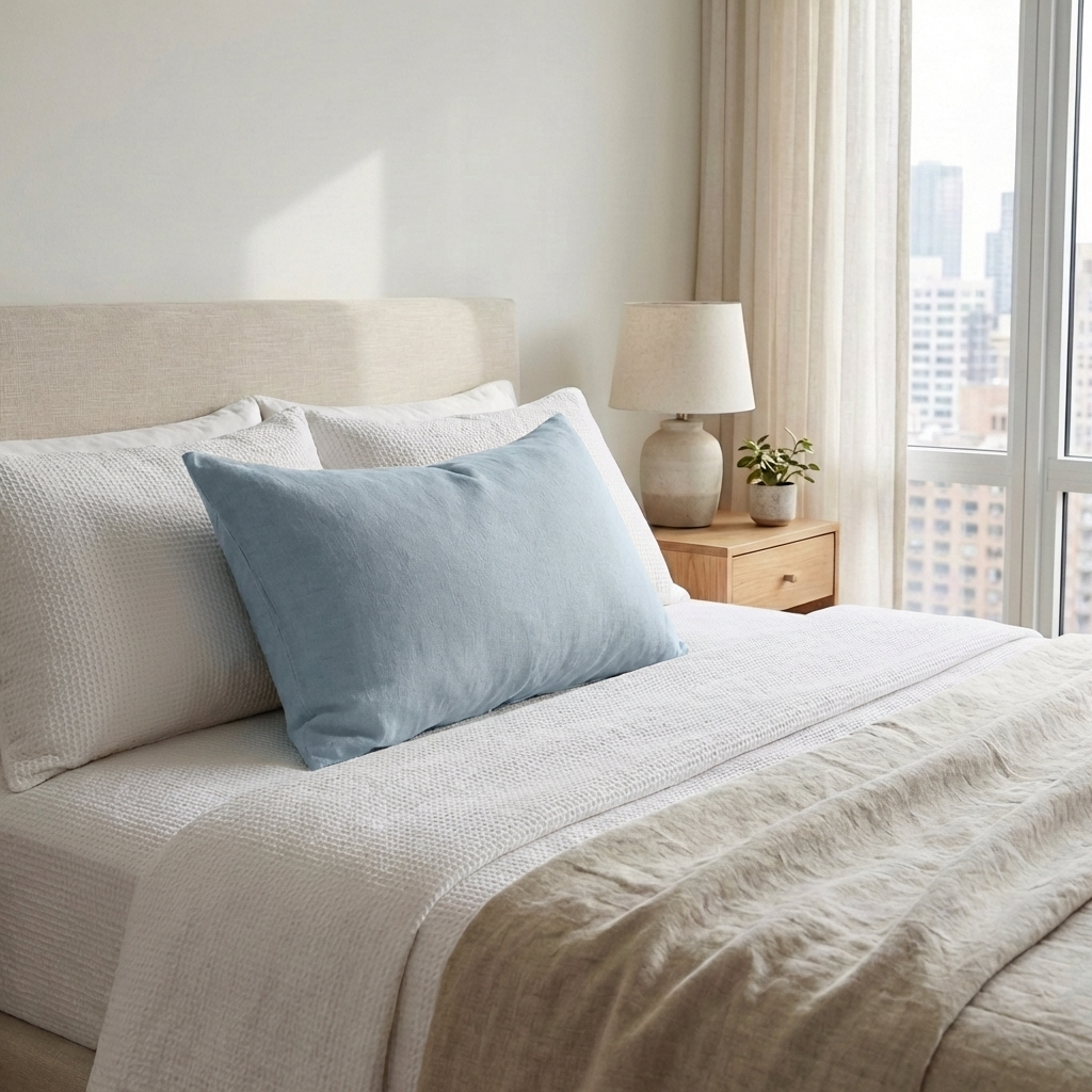 STONEWASHED LINEN RECTANGLE CUSHION COVER | 35*55 | Mist - Shop premium Home Decor for modern interiors - premium homewares - luxury home decor online