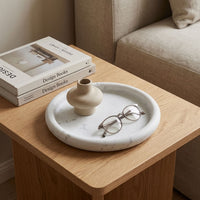 ROUND STONE TRAY | Carrara