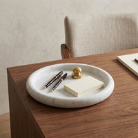 ROUND STONE TRAY | Carrara