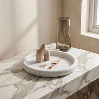 ROUND STONE TRAY | Carrara