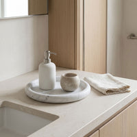 ROUND STONE TRAY | Carrara