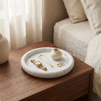 ROUND STONE TRAY | Carrara