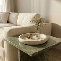 ROUND STONE TRAY | Travertine