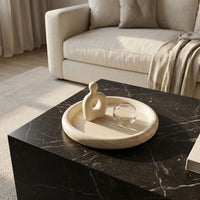 ROUND STONE TRAY | Travertine