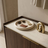 ROUND STONE TRAY | Travertine