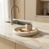 ROUND STONE TRAY | Travertine