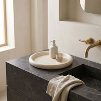 ROUND STONE TRAY | Travertine