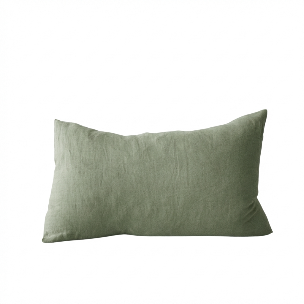 STONEWASHED LINEN RECTANGLE CUSHION COVER | 35*55 | Sage - Shop premium Home Decor for modern interiors - premium homewares - luxury home decor online