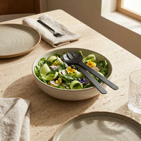 GEO SALAD SERVERS | Black Nickel