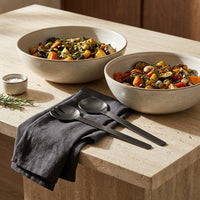 GEO SALAD SERVERS | Black Nickel