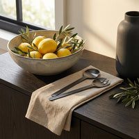 GEO SALAD SERVERS | Black Nickel
