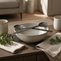 GEO SALAD SERVERS | Black Nickel
