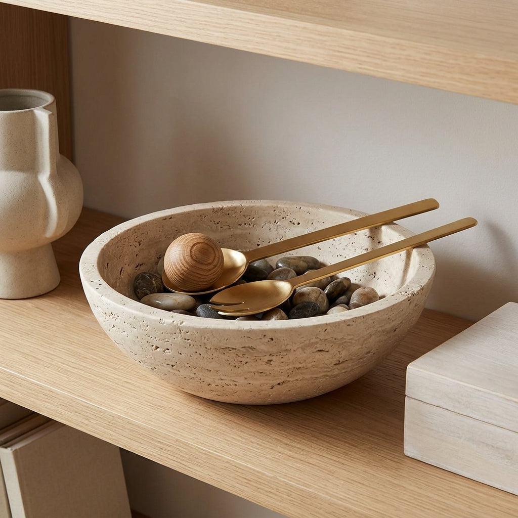 GEO SALAD SERVERS | Brass