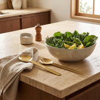 GEO SALAD SERVERS | Brass