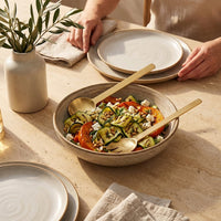 GEO SALAD SERVERS | Brass