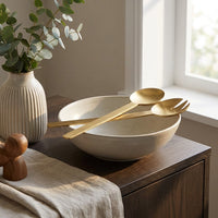 GEO SALAD SERVERS | Brass