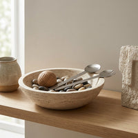 GEO SALAD SERVERS | Brushed Nickel