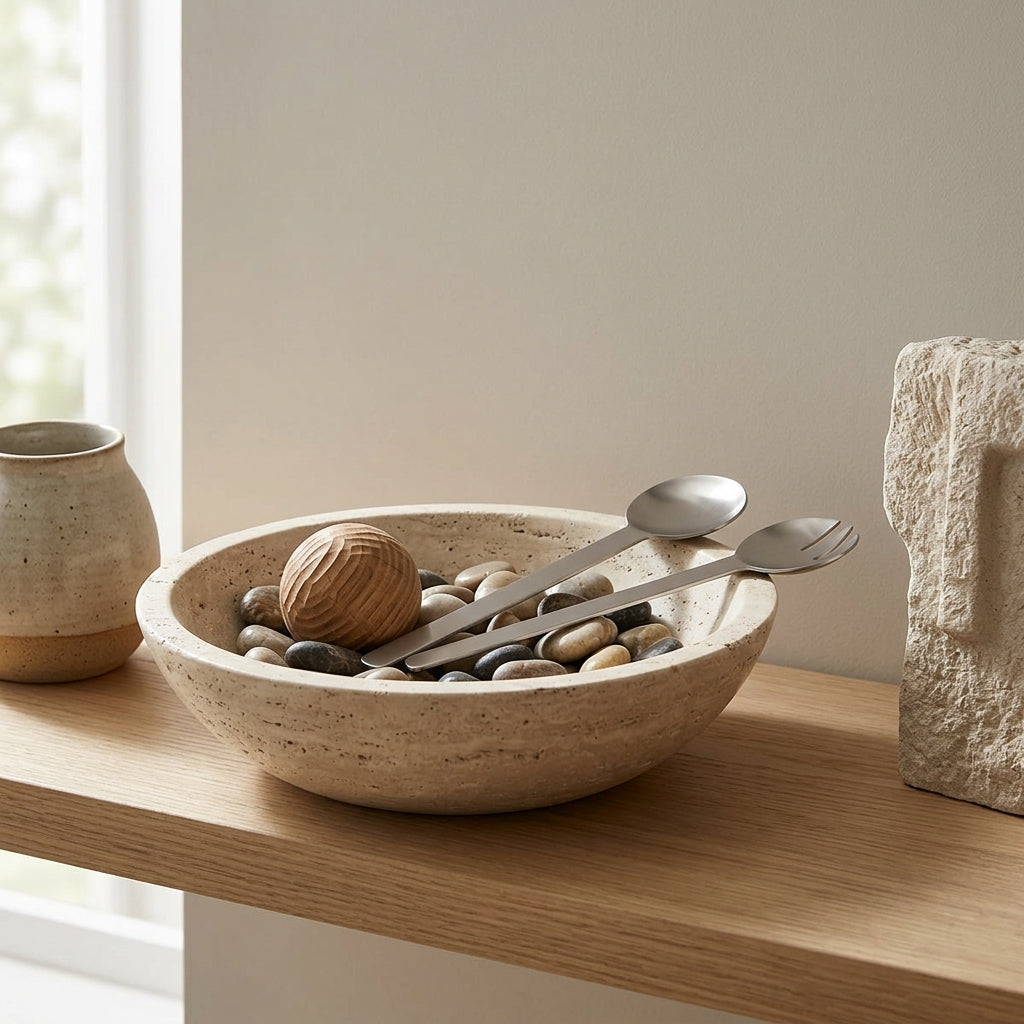 GEO SALAD SERVERS | Brushed Nickel