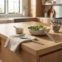 GEO SALAD SERVERS | Brushed Nickel