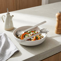 GEO SALAD SERVERS | Brushed Nickel