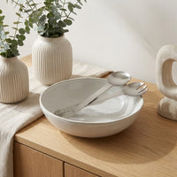 GEO SALAD SERVERS | Brushed Nickel