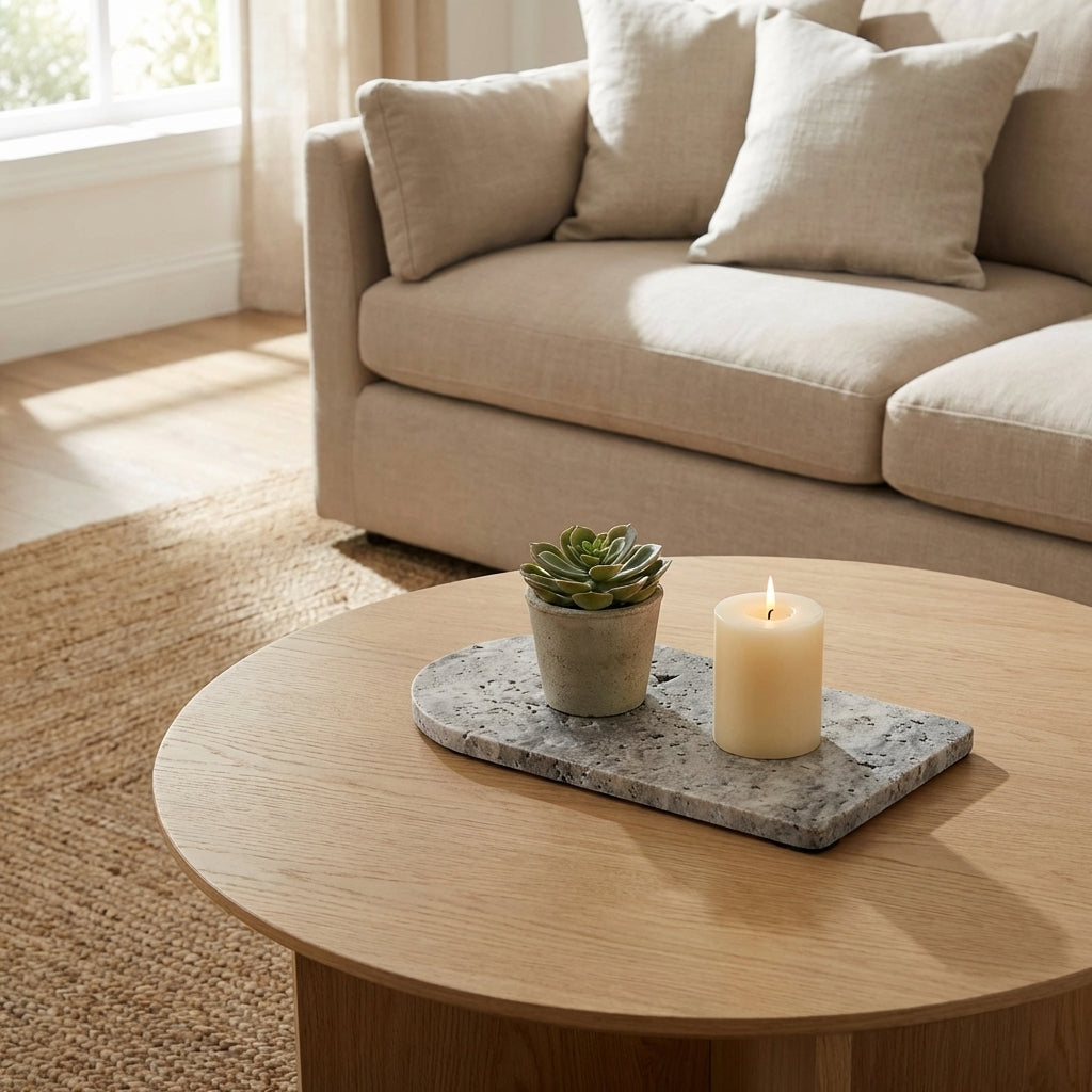 ARCH STONE TRIVET | Silver Travertine (unfilled)