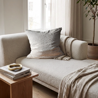 STONEWASHED LINEN SQUARE CUSHION COVER | 65*65 | Ginger Pinstripe - Shop premium Home Decor for modern interiors - premium homewares - luxury home decor online