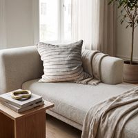 STONEWASHED LINEN SQUARE CUSHION COVER | 65*65 | Ginger Pinstripe Wide - Shop premium Home Decor for modern interiors - premium homewares - luxury home decor online