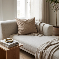 STONEWASHED LINEN SQUARE CUSHION COVER | 65*65 | Latte - Shop premium Home Decor for modern interiors - premium homewares - luxury home decor online
