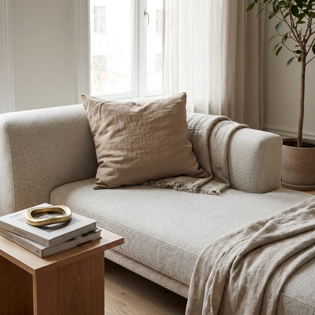 STONEWASHED LINEN SQUARE CUSHION COVER | 65*65 | Latte - Shop premium Home Decor for modern interiors - premium homewares - luxury home decor online