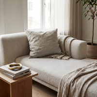 STONEWASHED LINEN SQUARE CUSHION COVER | 65*65 | Stone - Shop premium Home Decor for modern interiors - premium homewares - luxury home decor online