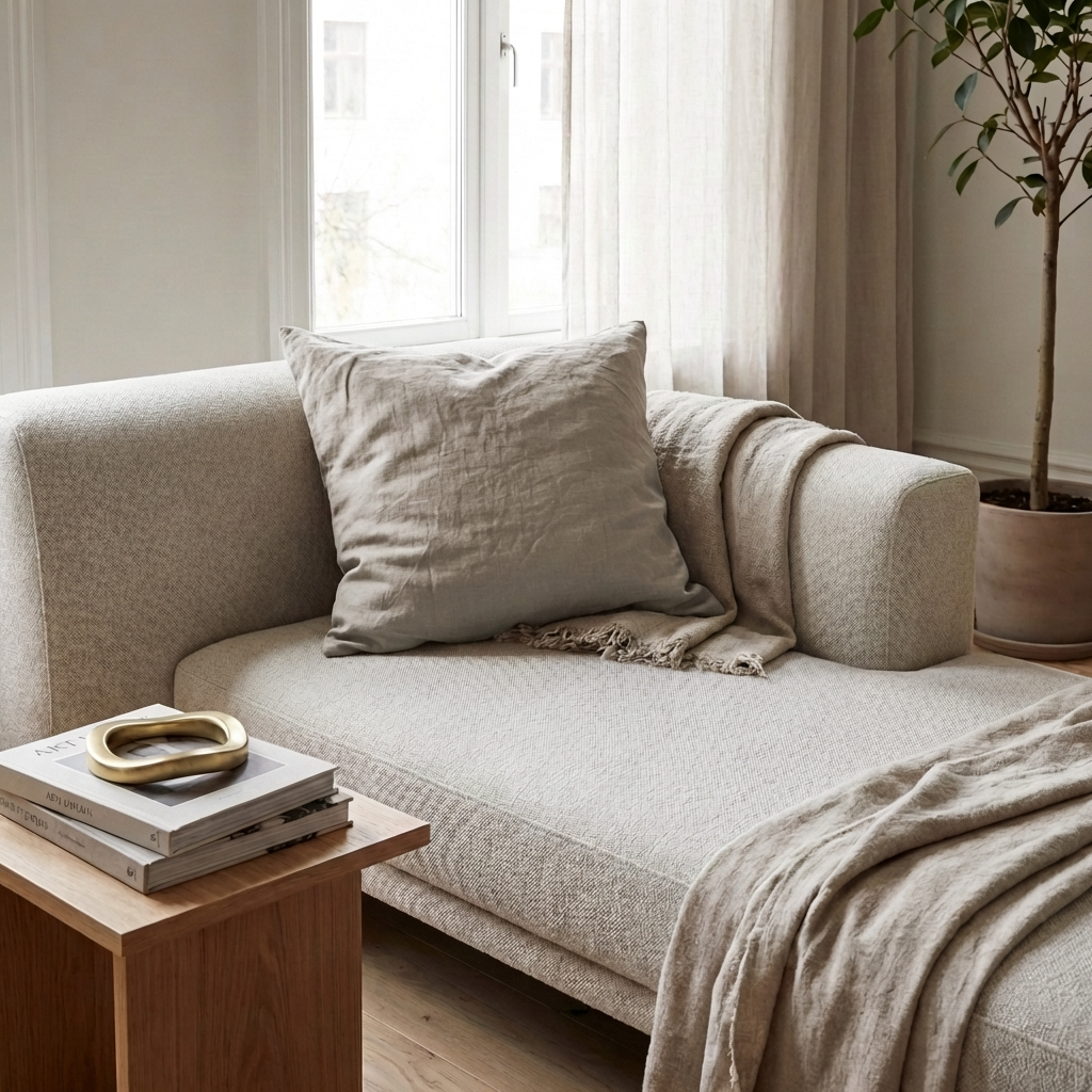 STONEWASHED LINEN SQUARE CUSHION COVER | 65*65 | Stone - Shop premium Home Decor for modern interiors - premium homewares - luxury home decor online
