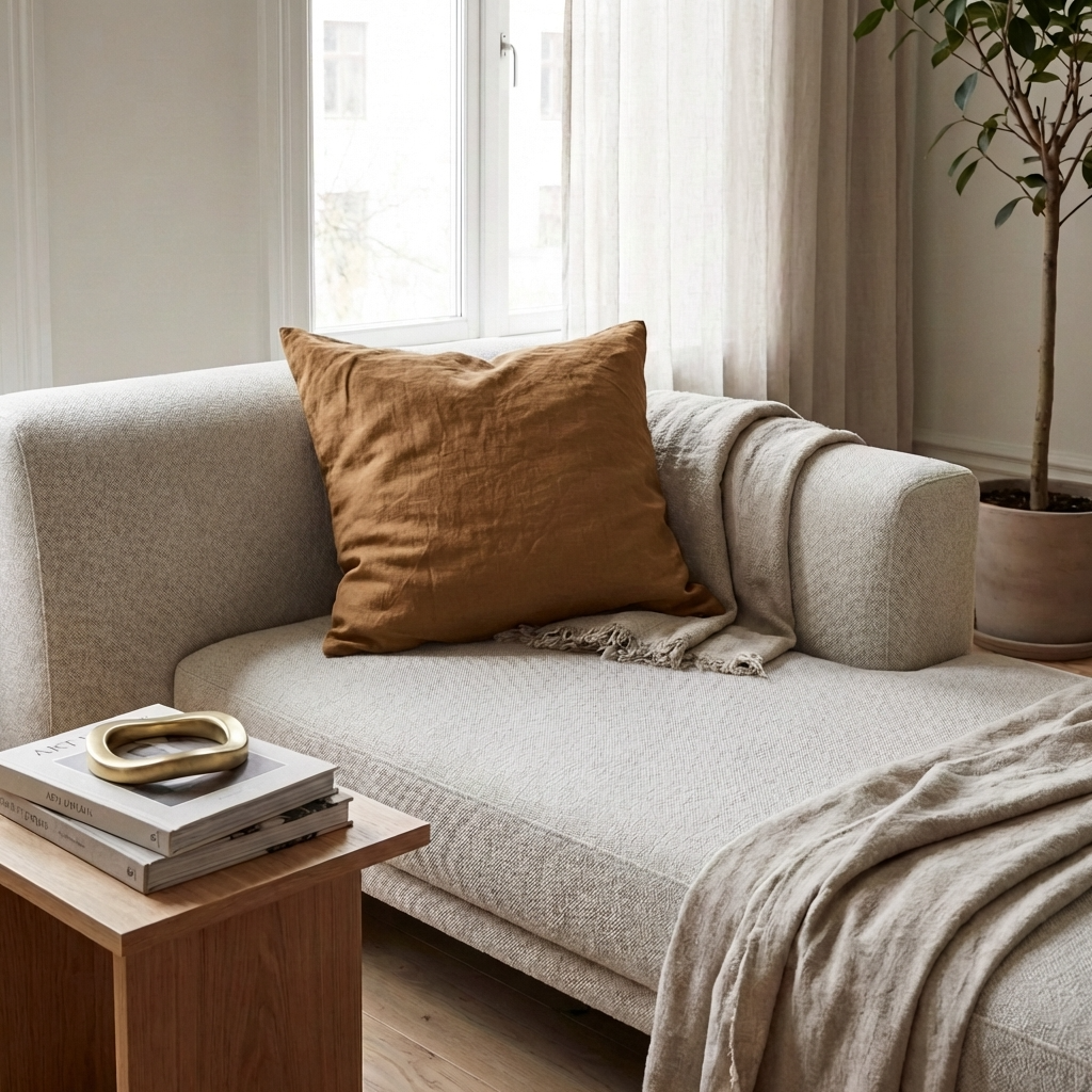 STONEWASHED LINEN SQUARE CUSHION COVER | 65*65 | Toffee - Shop premium Home Decor for modern interiors - premium homewares - luxury home decor online
