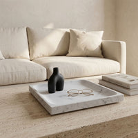 SQUARE STONE TRAY | Carrara - Shop premium Home Decor for modern interiors - premium homewares - luxury home decor online